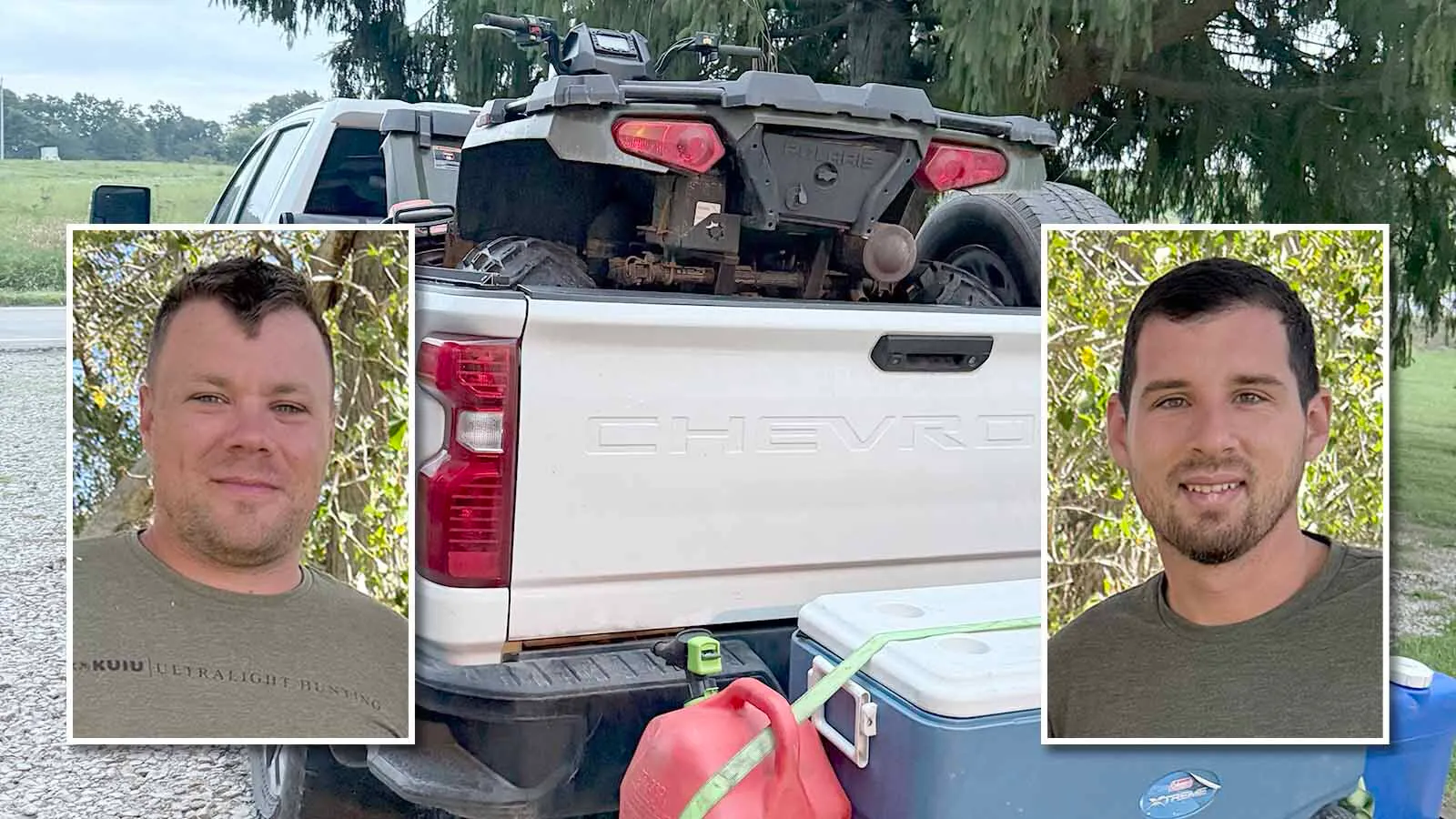 A thief stole a suitcase and coffee from the back of Cameron Hersberger’s pickup in the wee hours Tuesday in the parking lot of the Abraham Lincoln Memorial on Interstate 80 between Laramie and Cheyenne. Hershberger, left, and Kelcy Deeds came to Wyoming to hunt bears.