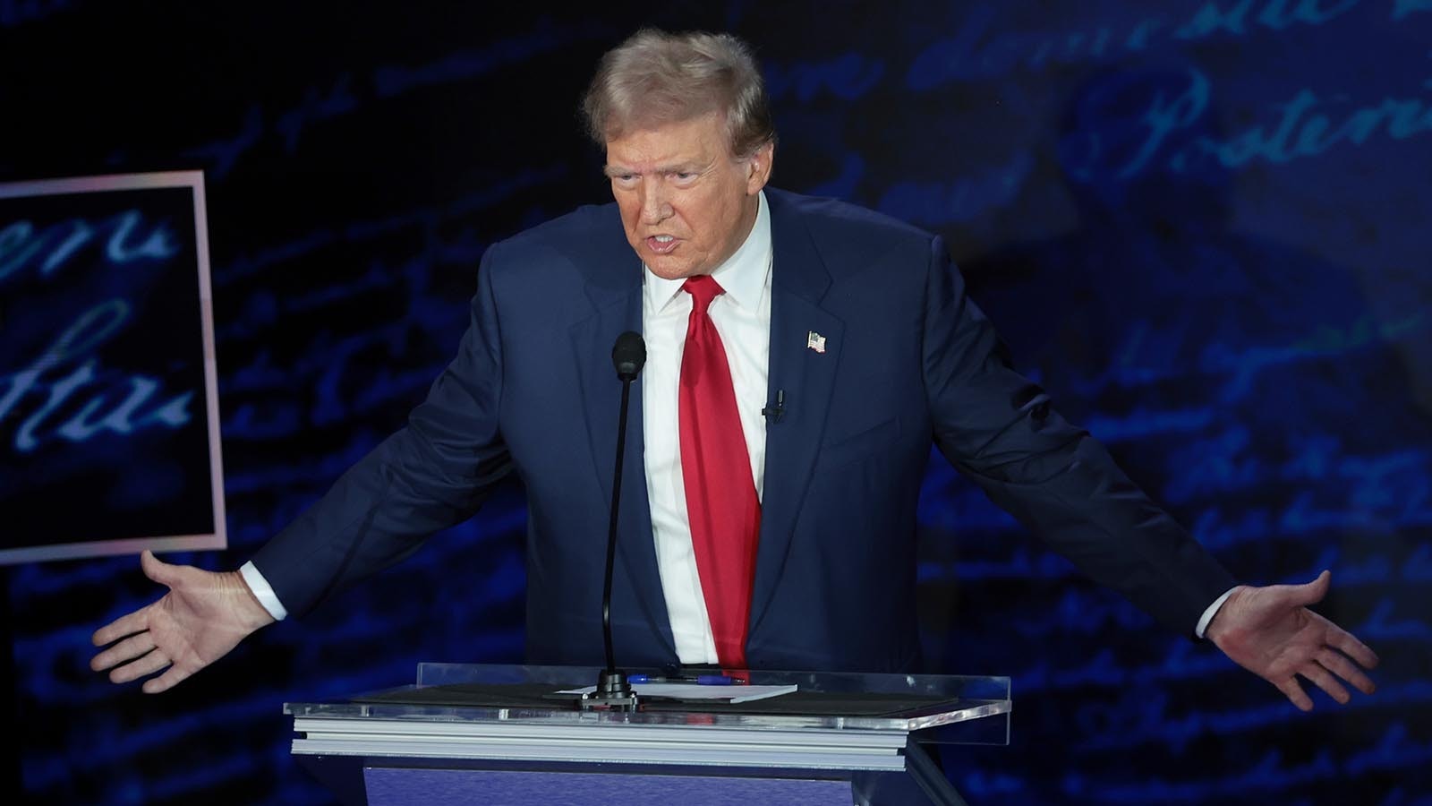 Former President Donald Trump during a debate with Vice President Kamala Harris in Philadelphia on Tuesday, Sept. 10, 2024.