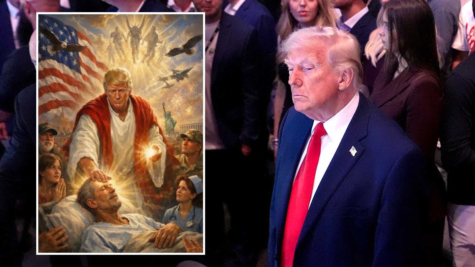 Five Wyoming U.S. House candidates, including three Republicans, condemn President Trump's posting of a Jesus-like image of himself. One called the image “blatantly blasphemous,” while another said it wasn’t as bad as "so many worse things he’s done."