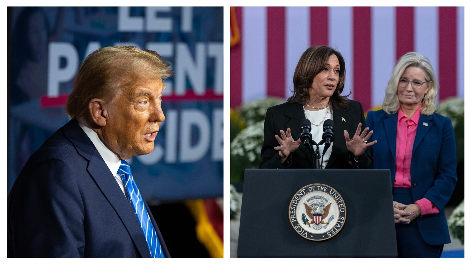 Trump Kamala and Cheney 10 4 24