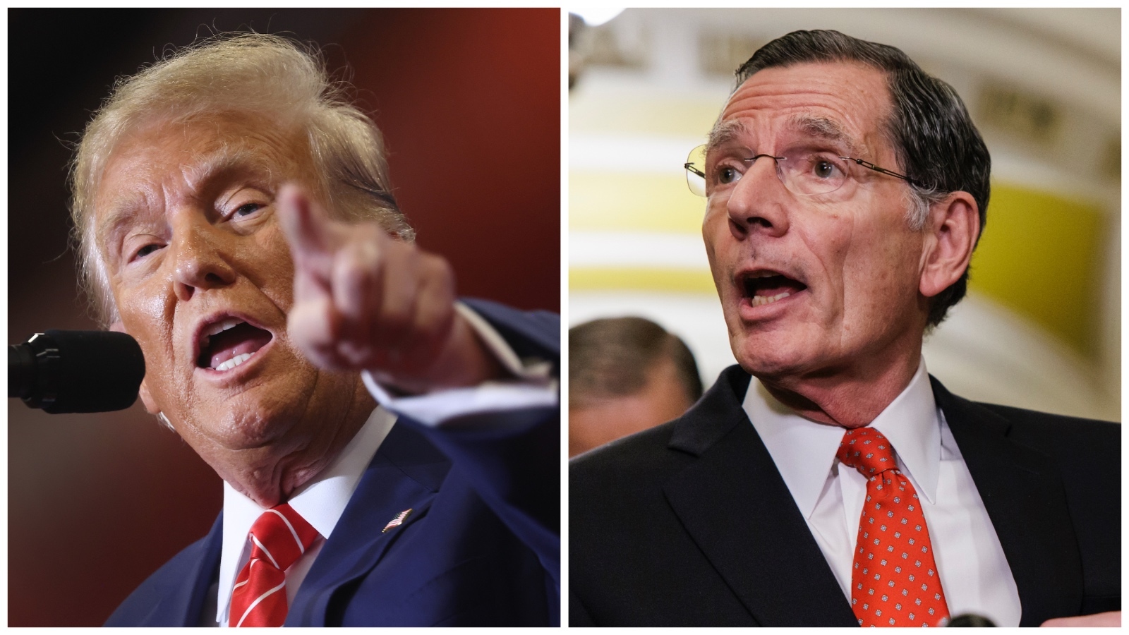 Former President Donald Trump, left, and U.S. Sen. John Barrasso.