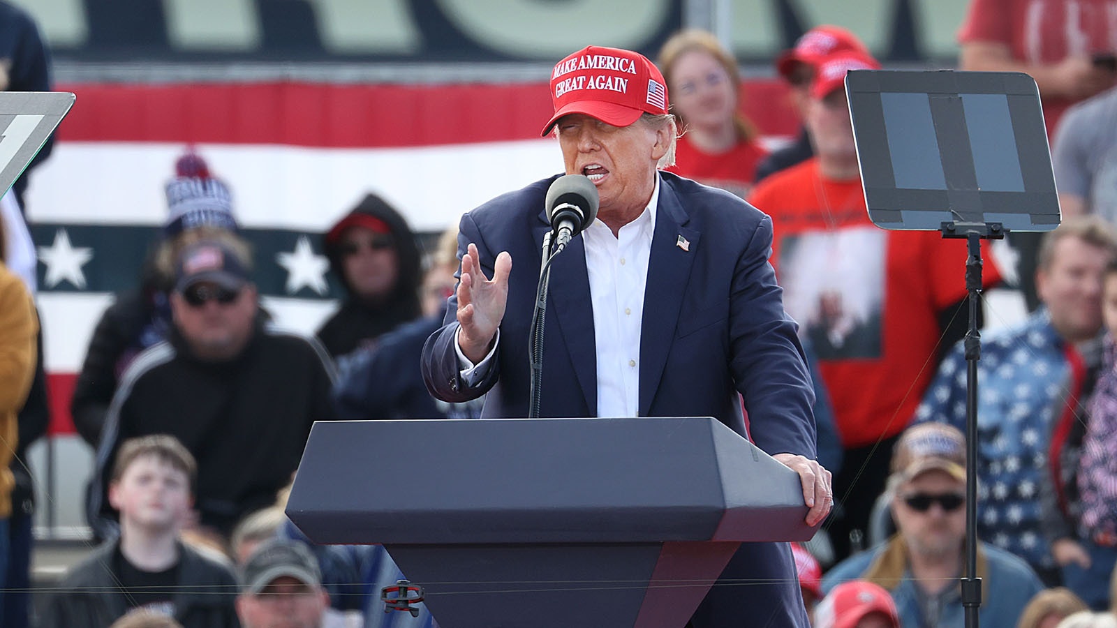 Former President Donald Trump at a campaign rally in Ohio on March 16, 2024.