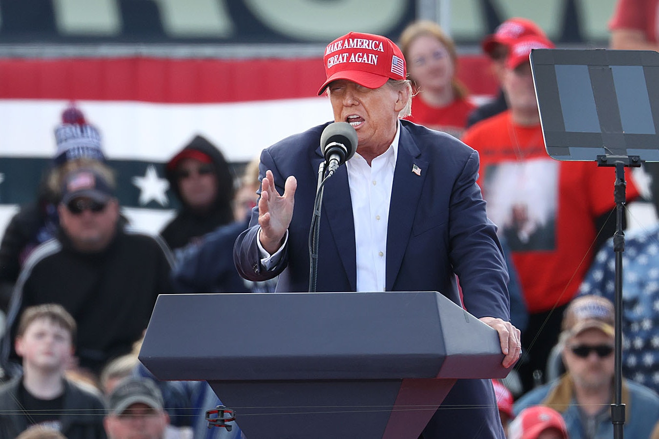 Former President Donald Trump at a campaign rally in Ohio on March 16, 2024.