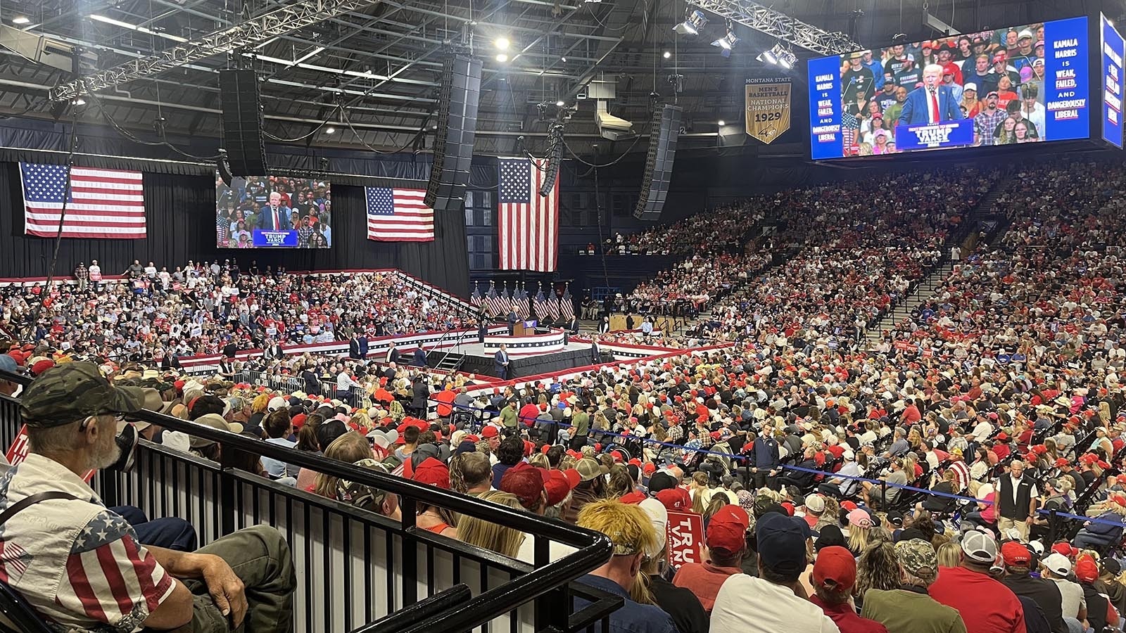 There were around 10,000 people in attendance at Friday's rally for former President Donald Trump in Bozeman, Mont., on Aug. 9, 2024.