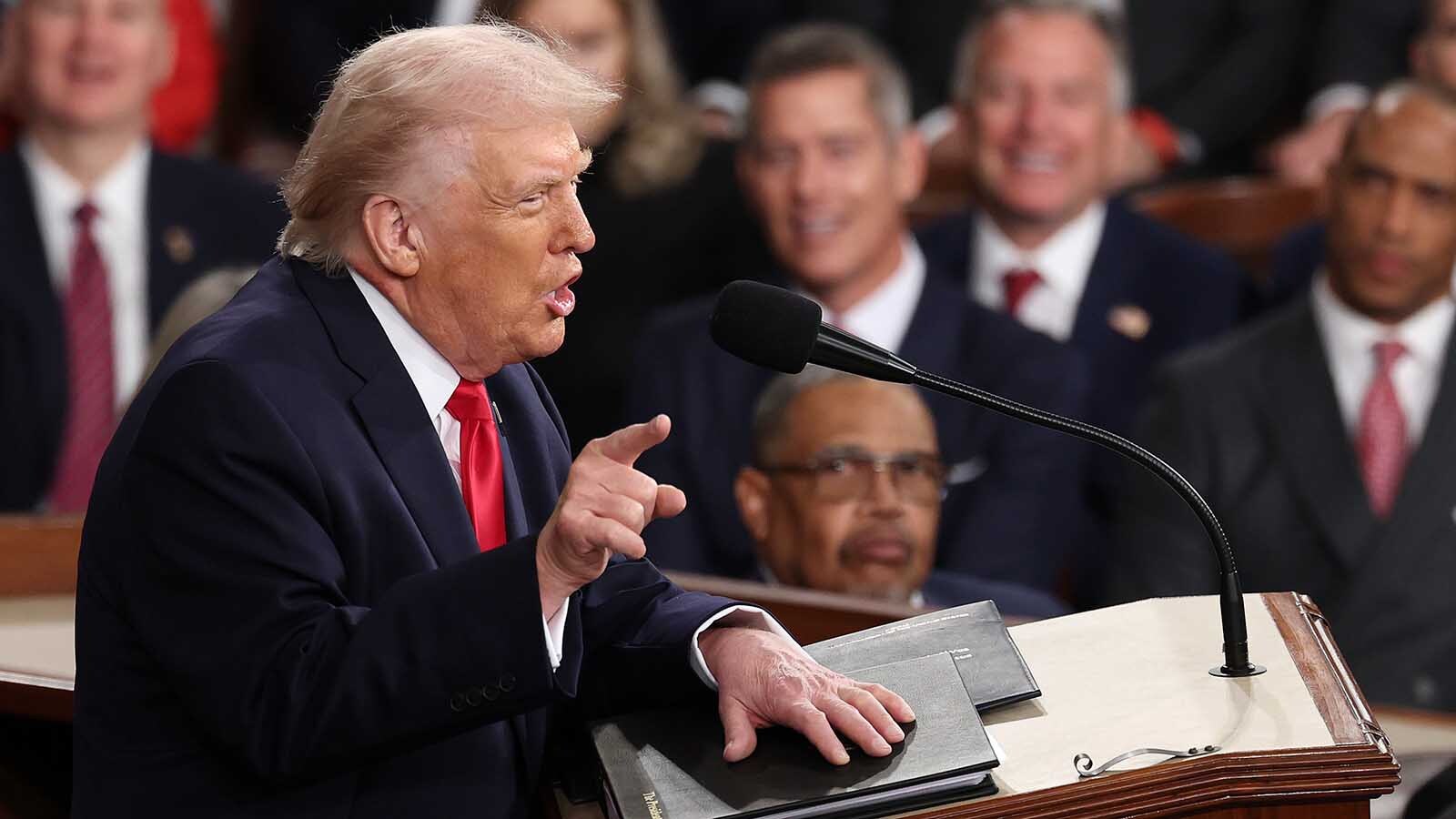President Donald Trump delivers his State of the Union address to Congress on Tuesday, Feb. 24, 2026. At 1 hour, 47 minutes, it was the longest on record.
