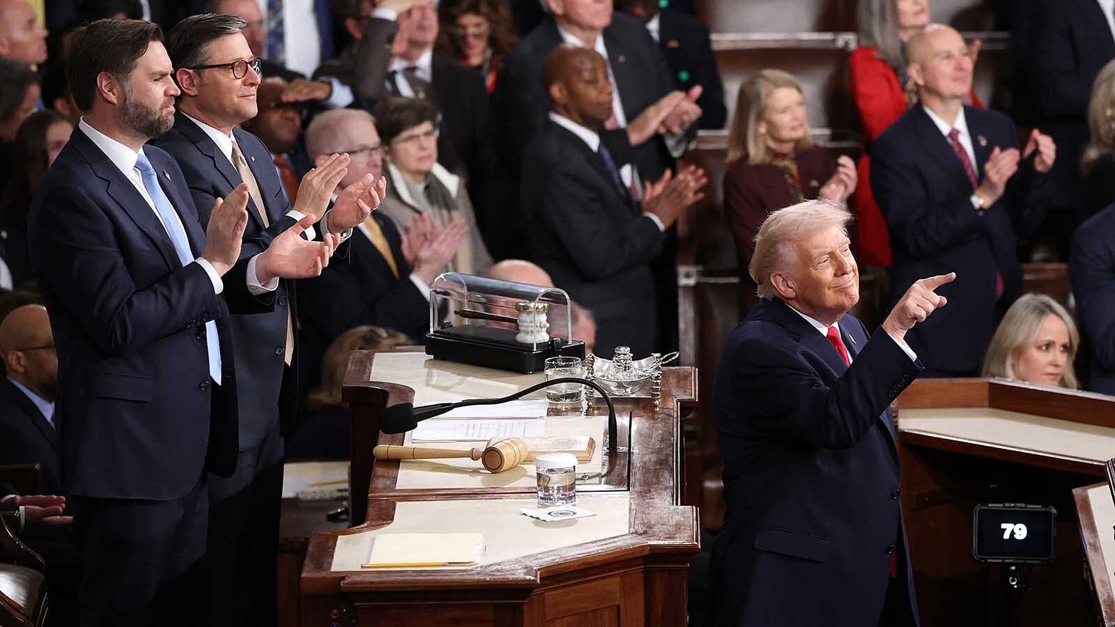 President Donald Trump delivers his State of the Union address to Congress on Tuesday, Feb. 24, 2026. At 1 hour, 47 minutes, it was the longest on record.
