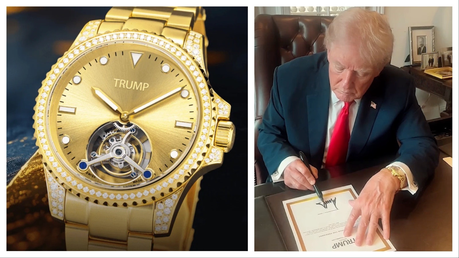 The Trump Victory Tourbillion watch costs $100,000 and comes with a signed letter from the former president.