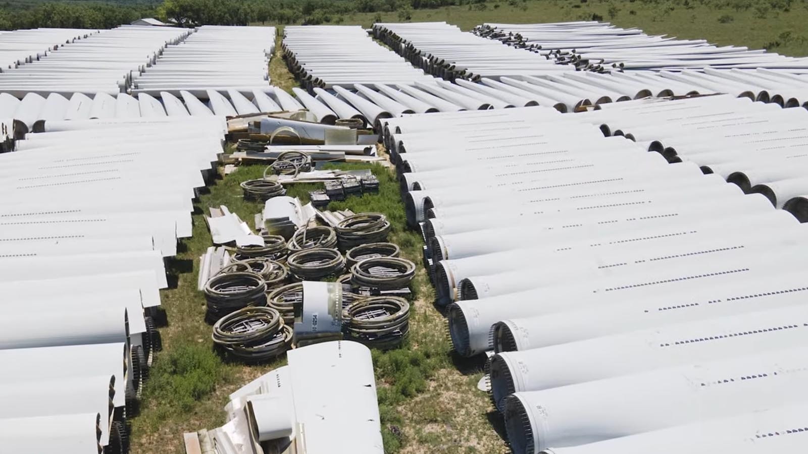 A wind turbine graveyard near Sweetwater, Texas.