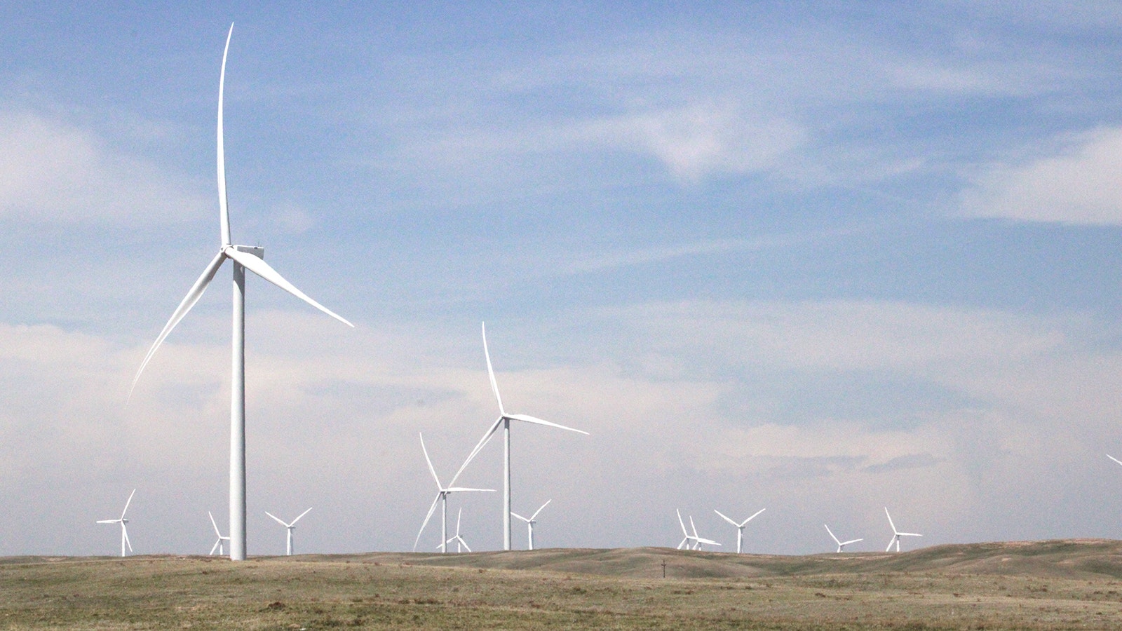Wind turbines west of Cheyenne along the Interstate 80 corridor.