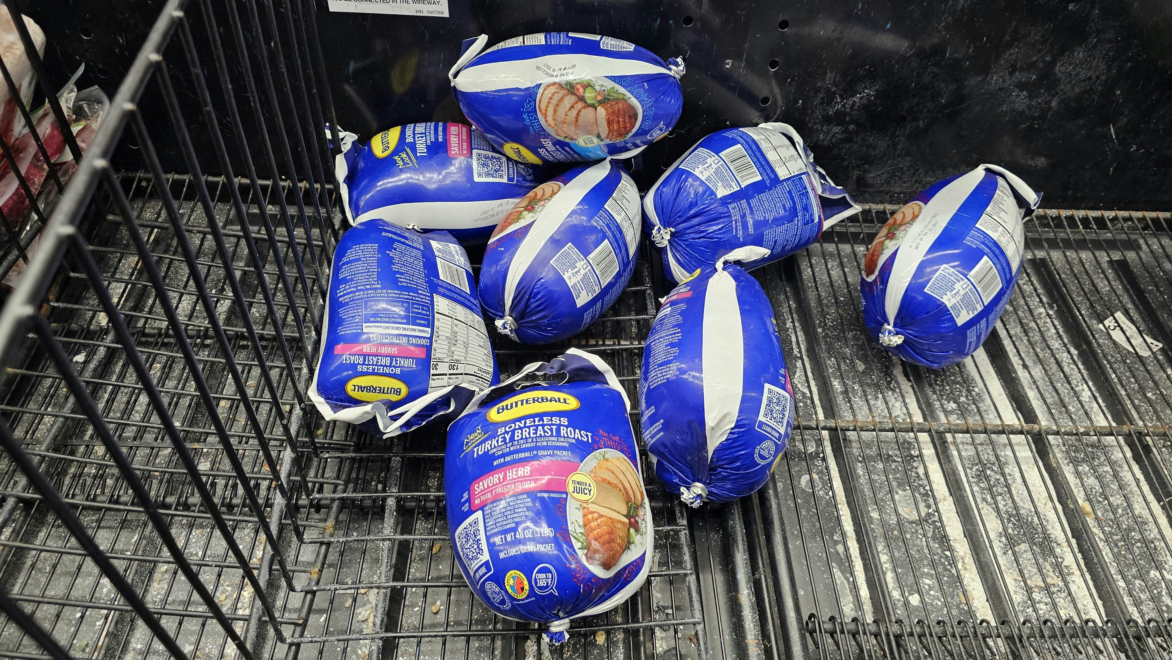 The turkey breast roast has been a time-honored way of saving a little money while still having turkey for Thanksgiving. They would usually cost less than a whole bird, since they're much smaller. And they're a little easier to manage in the kitchen. But with bird flu wiping out so many turkeys, the price per pound is up substantially for them. Whole birds, meanwhile, are being treated as loss leaders by many grocers to attract shoppers, making whole birds cheaper per pound than turkey breast roasts.