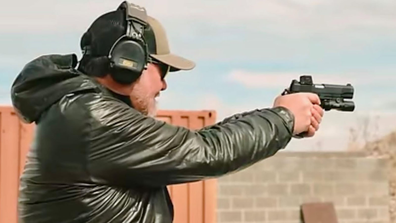 Firearms instructor Jason Crotteau shoots an SDS Tisas 2011 pistol – which is a Turkish clone of a far more expensive Staccatto 2011 pistol.