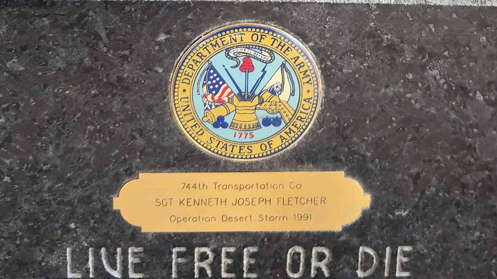 This plaque from Desert Storm was pulled out of the rubble at the demolition of the historic Twin Chimneys motel in Cheyenne on Tuesday. Its owner, Kenneth Joseph Fletcher of the 744th Transportation Company left it in one of the rooms.