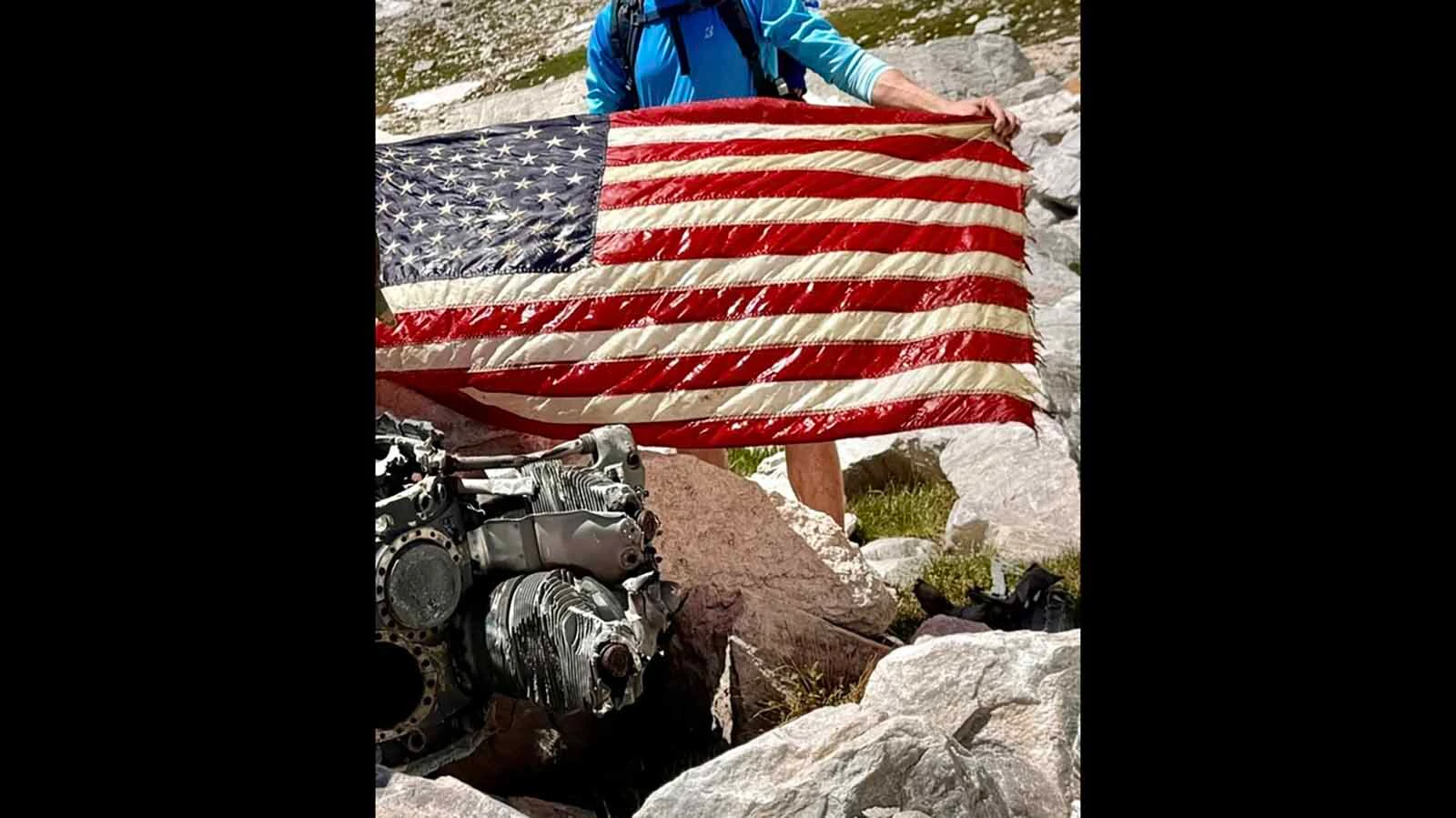 The flag that was pulled out from the water on Medicine Bow Peak.