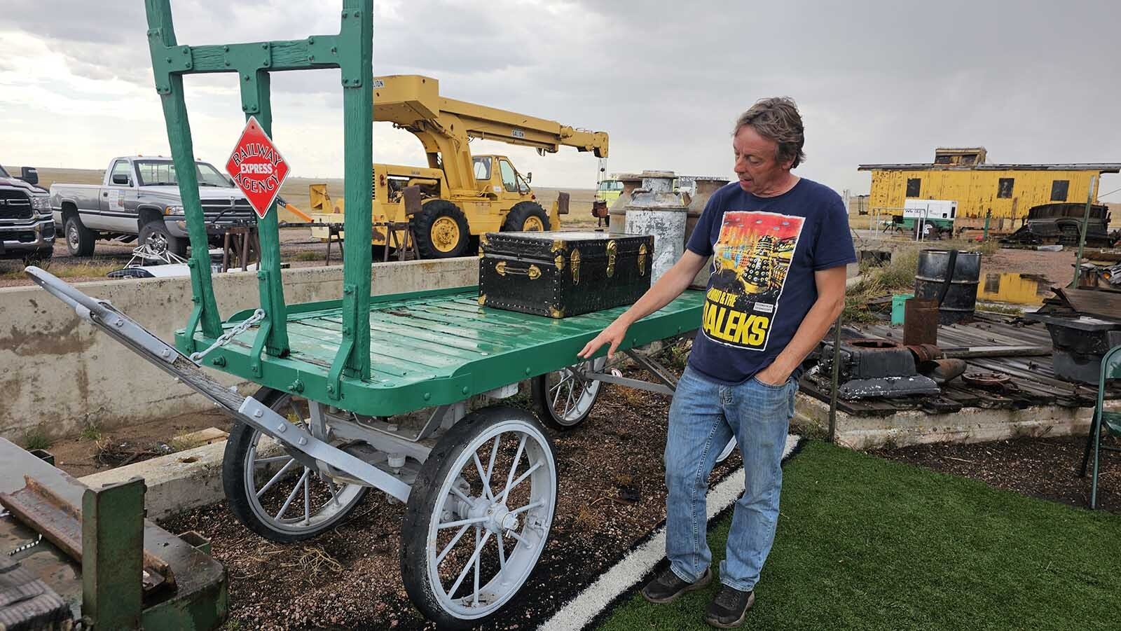 Mike Pannell also refurbishes things like these luggage carts, which the railroad used to transport luggage and cargo. The sales help support his nonprofit, which is dedicated to rescuing late 1800s to early 1900s train cars.
