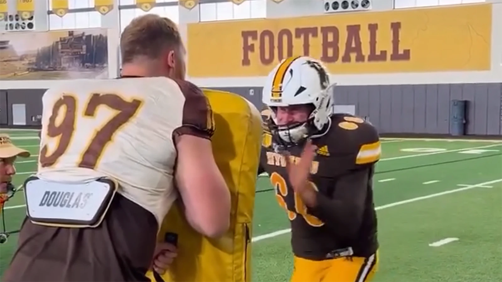 New University of Wyoming President Shane Reeves claims in a series of videos smack-talking Saturday's 118th Border War football game against Colorado State University that he's going to suit up for the game.