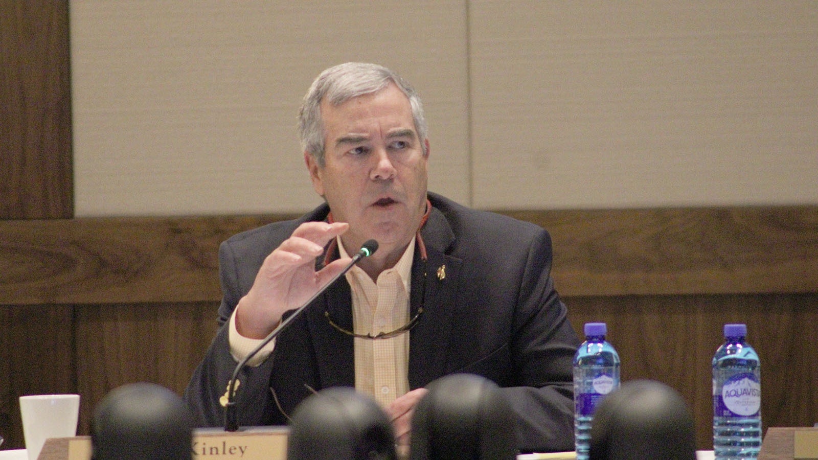 University of Wyoming Board of Trustees Chairman John Mckinley at Thursday's board meeting in Laramie.