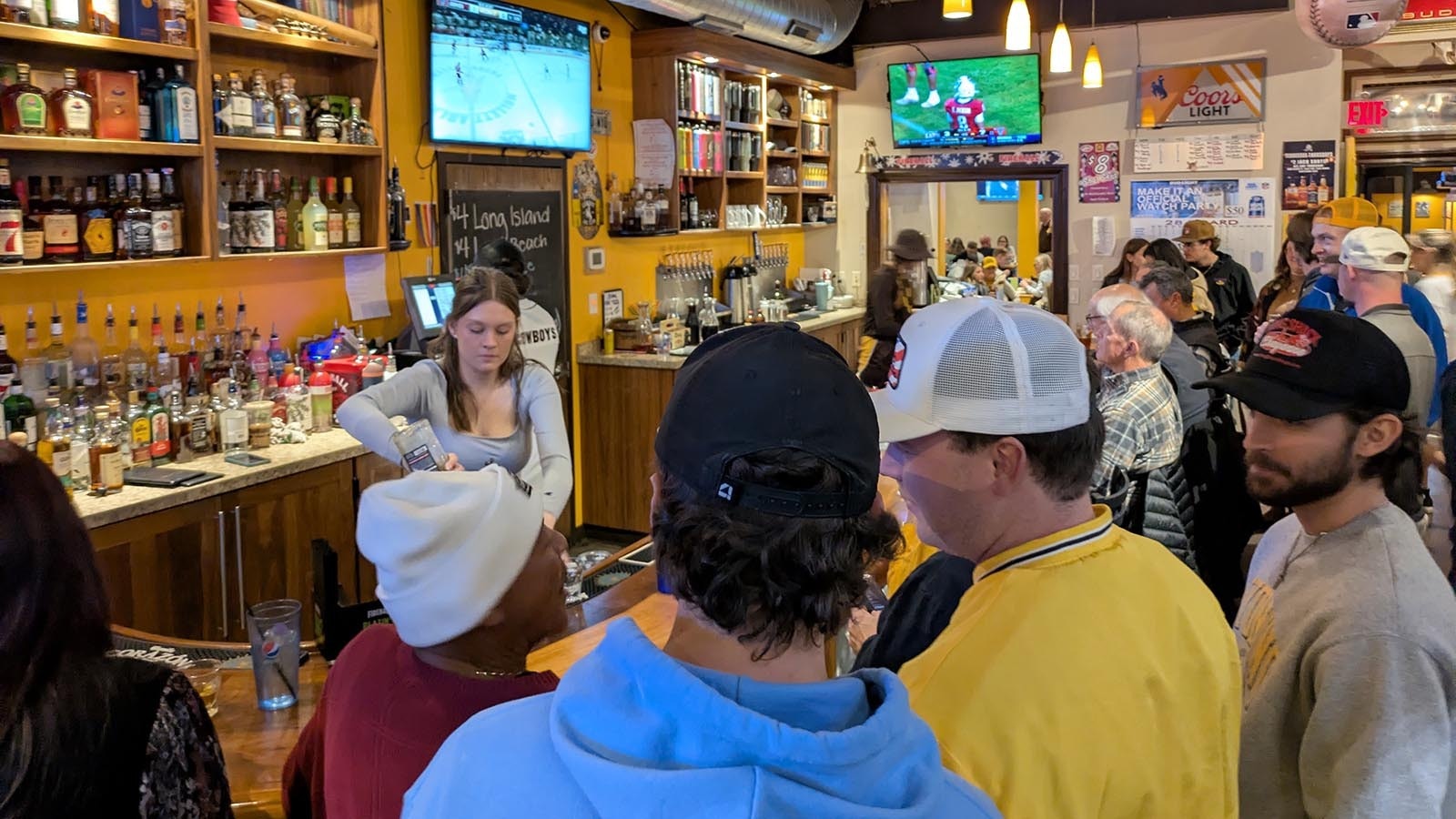 Friday night at The Library Sports Grille & Brewery in downtown Laramie.
