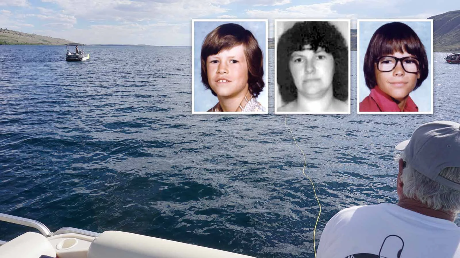 A team from the nonprofit Organized Search and Rescue serarches the depths of Fremont Lake for barrels triple-murderer Gerald Uden claims he dumped there containing the bodies of his 1980 victims, ex-wife Virginia and two step-sons — Reagan, 10, left, and Richard, 11, right.
