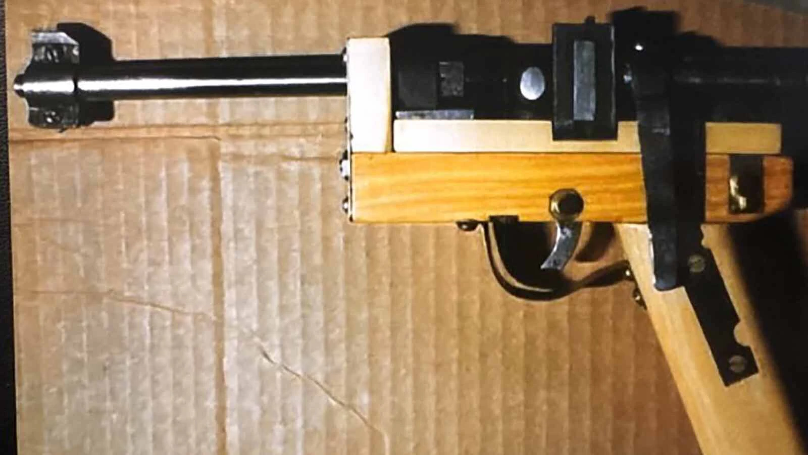 A homemade pistol removed from Ted Kaczynski's cabin in Montana after his arrest 30 years ago.