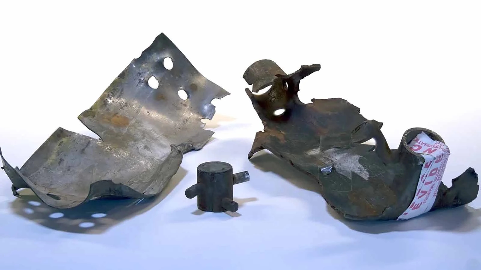 Shrapnel from one of Kaczynski’s bombs. These pieces stem from a February 1987 bombing in Salt Lake City, Utah.