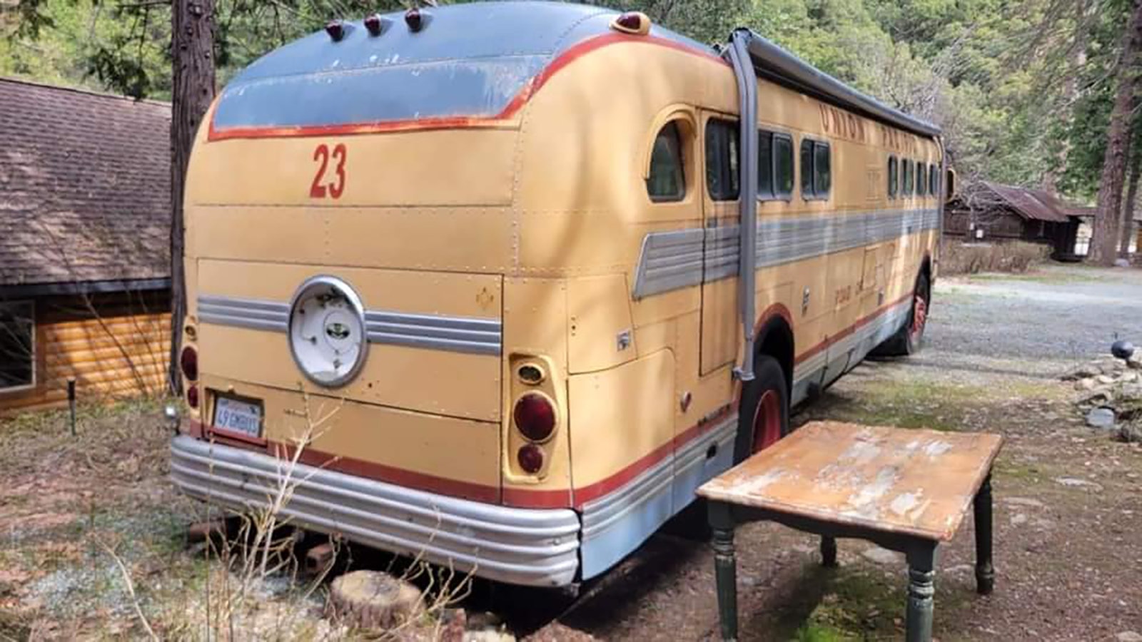 Union Pacific bus No. 23 has lost its iconic UP round logo from the back, which new owner Michael Pannell said he'll restore.