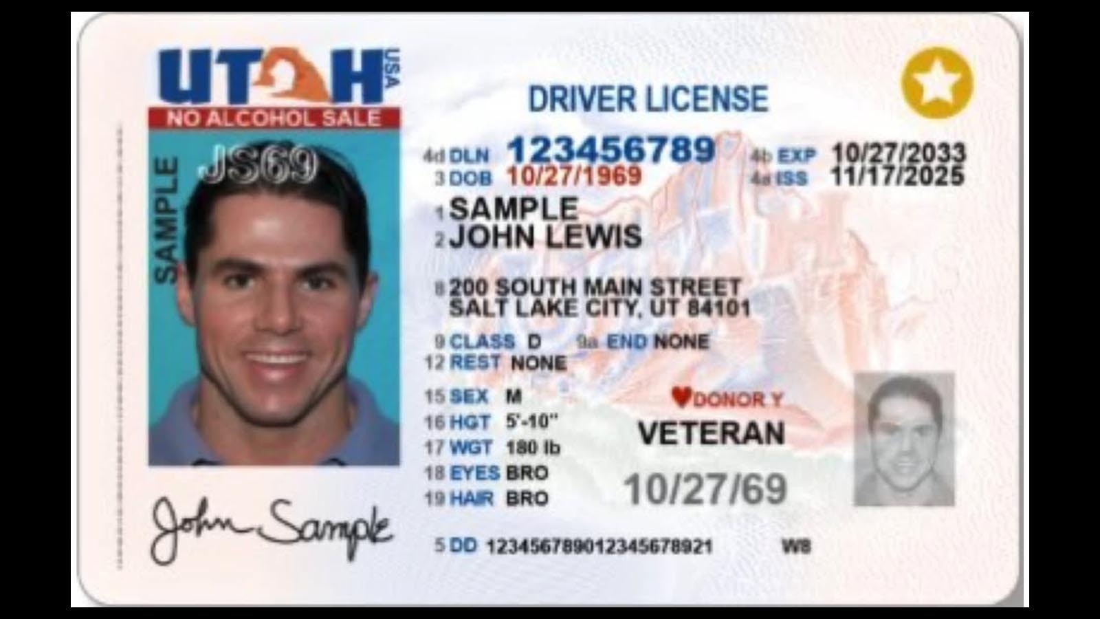 The new Utah driver's license for people convicted of "extreme" DUIs of 0.160% or grater are marked "NO ACLOHOL SALE."
