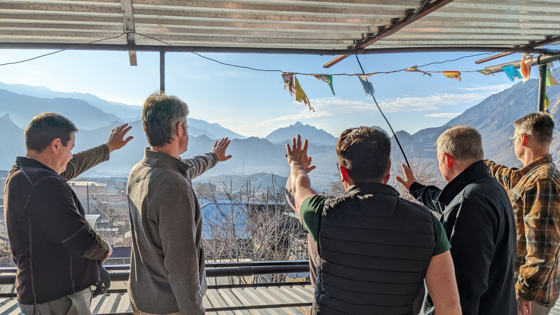 Vision Beyond Borders team praying over Iran overlooking Iran on the border