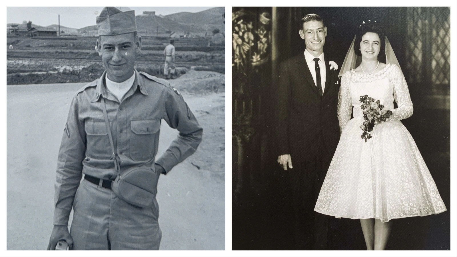 Vern Palmer served in the U.S. Army in 1956 before launching a decades-long career as a mechanic. Newlyweds Vern and Kay Palmer pose following their September 1962 wedding.