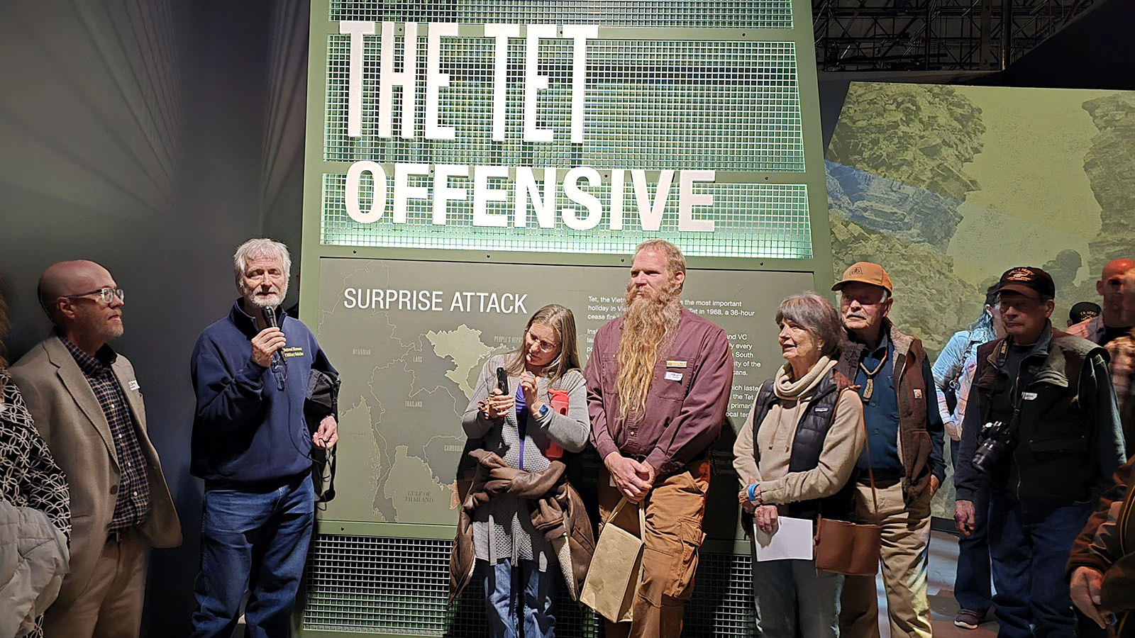 Dan Starks talks about the Vietnam War during an indepth tour of the National Museum of Military Vechile's Vietnam section.