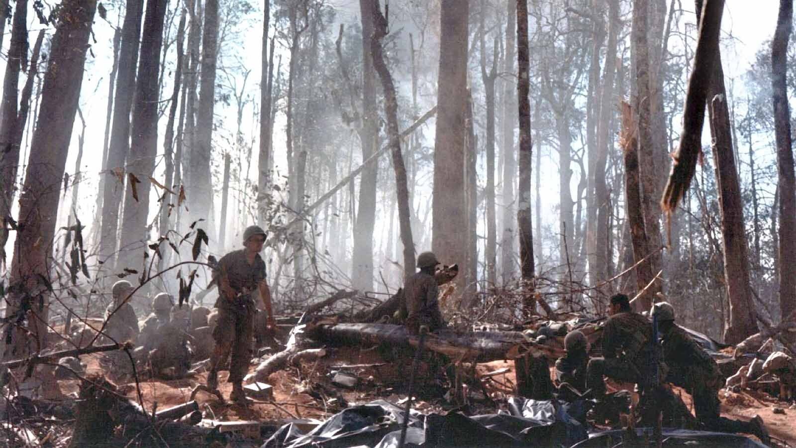 A company of Marines in the jungle of Vietnam destroy an enemy bunker in this file photo. Wyoming man Doug Chamberlain describes the brutal conditions of being a U.S. Marine in those jungles nearly 60 years ago.