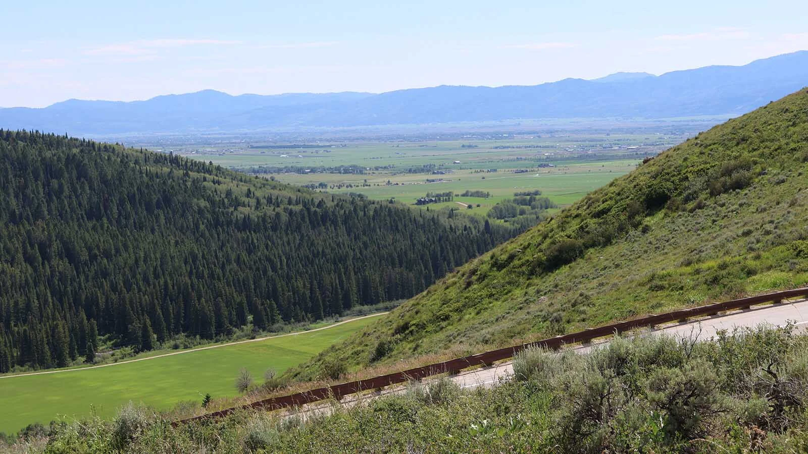 The view of Teton Valley from Ski Hill Road above Alta, Wyoming.