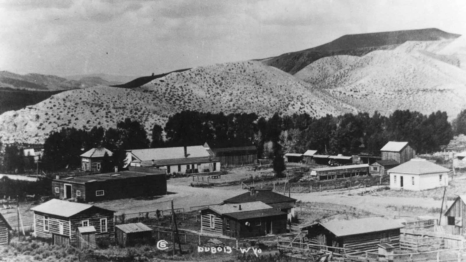 An early view of the town of Dubois, Wyoming.