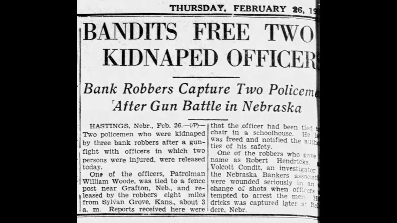 Newspapers during the depression had many headlines related to banks. Here is one from the Casper Tribune Herald in 1930.