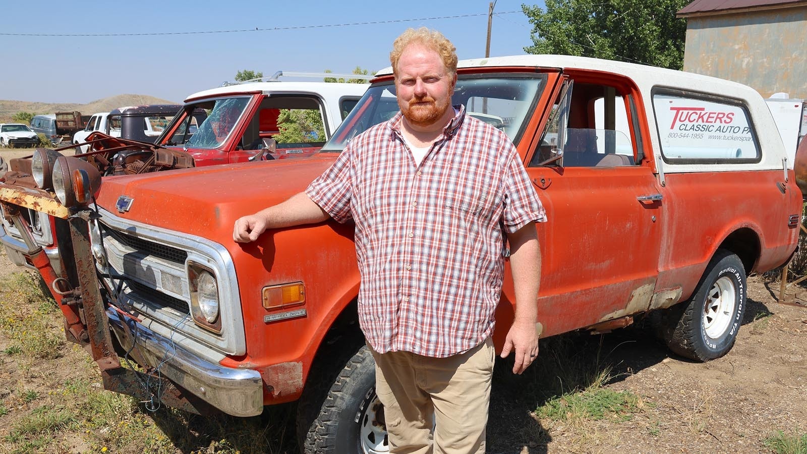 Steven Murphy with a Blazer he brought from Maine for restoration. When restored, Blazers can fetch from $45,000 to $100,000.