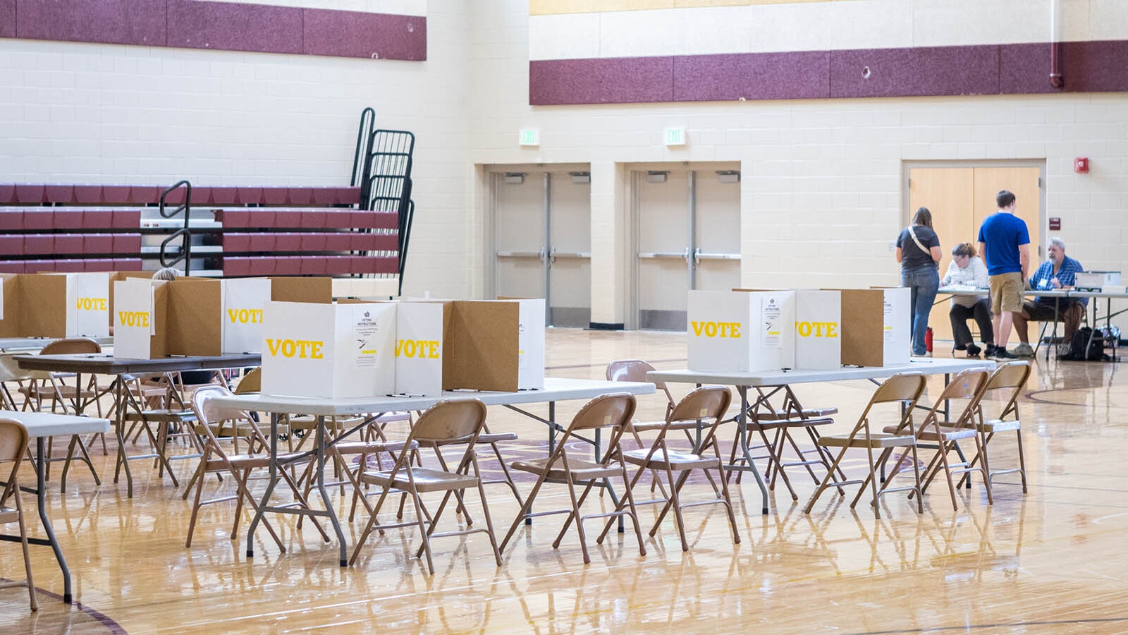 In the early afternoon in Laramie, turnout was pretty low at Laramie High School. But turnout at this polling place usually hits its peak after people get off work.