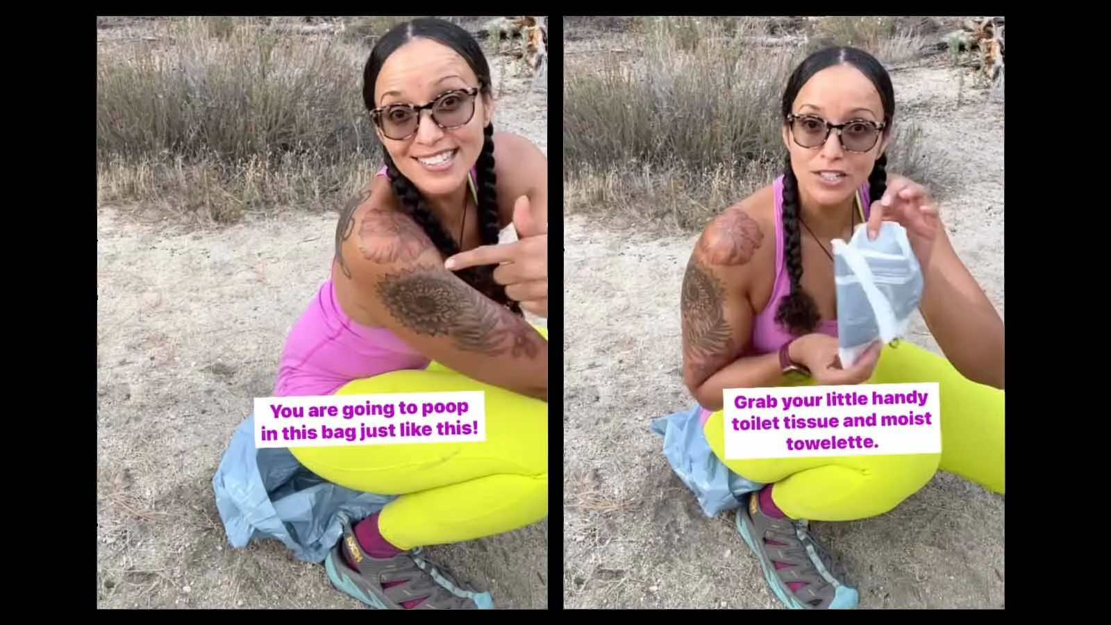 If for some reason you need directions on how to poop in a bag, YouTuber Nicole Snell has you covered.
