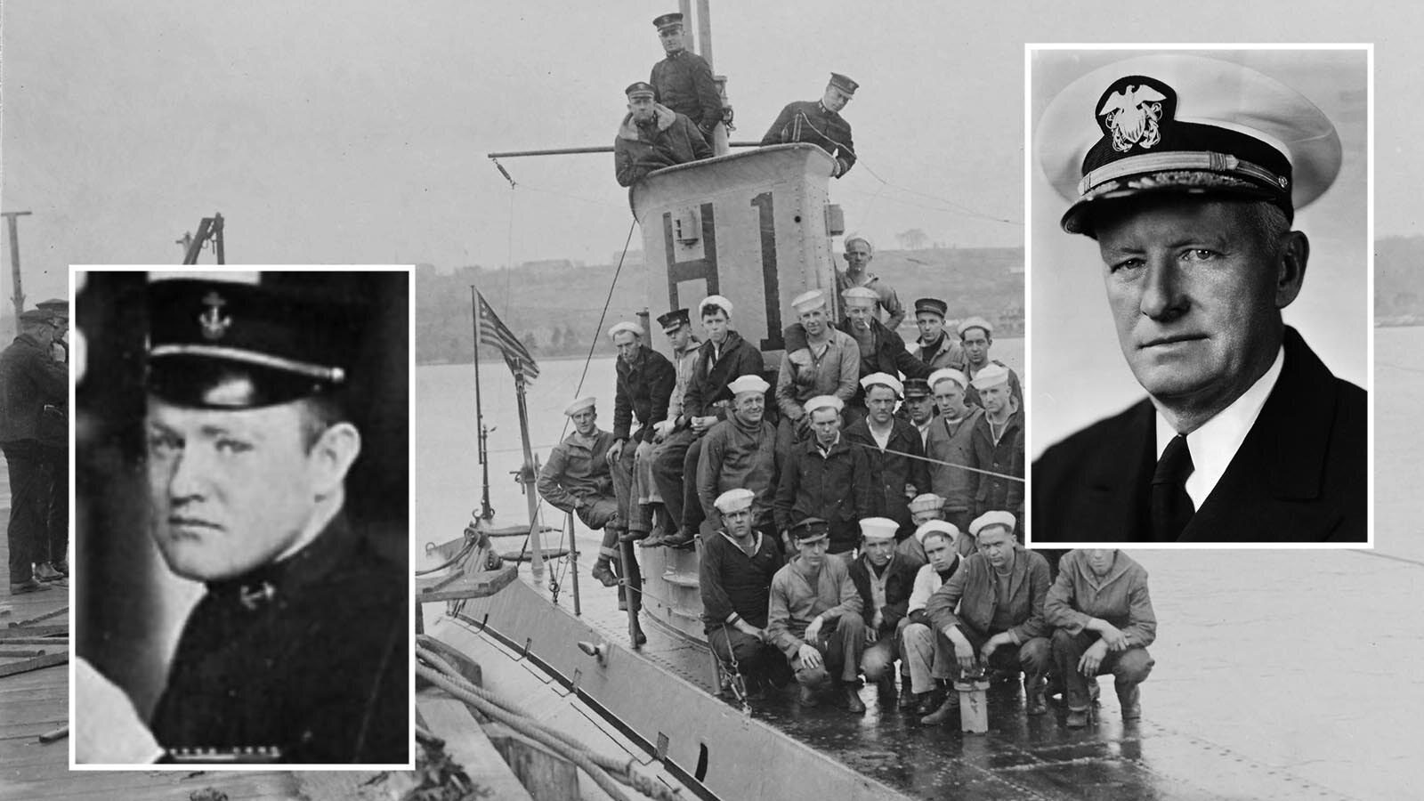 A young Laramie native named Walter Doyle, left, left Wyoming in 1909 and returned in 1947. In the years between, he forged a career in the U.S. Navy that included becoming a submarine commander and a friendship with famed Admiral Chester Nimitz.