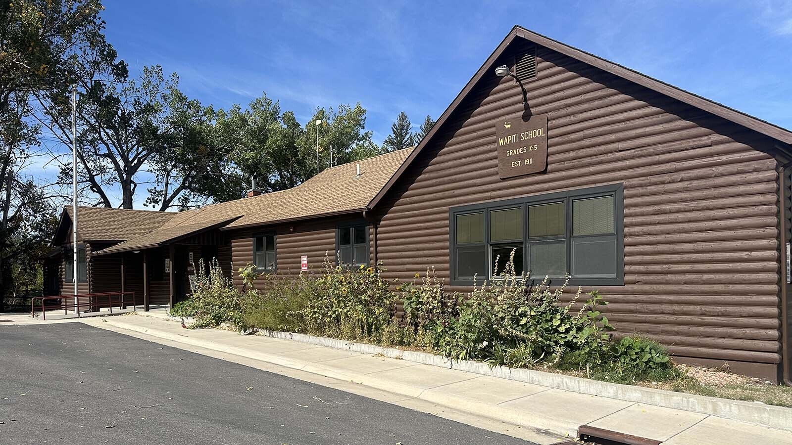 The Wapiti Elementary School is a two-room schoolhouse in grizzly county west of Cody.