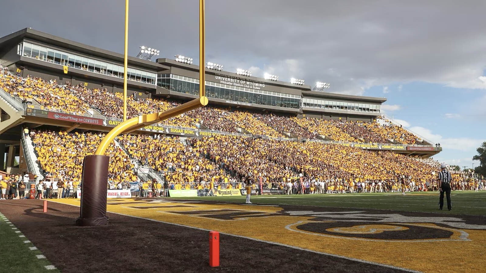 A sellout crowd for a 2019 football game between the Wyoming Cowboys and the Missouri Tigers at War Memorial Stadium in Laramie in this file photo. The Cowboys beat the Tigers 37-31.