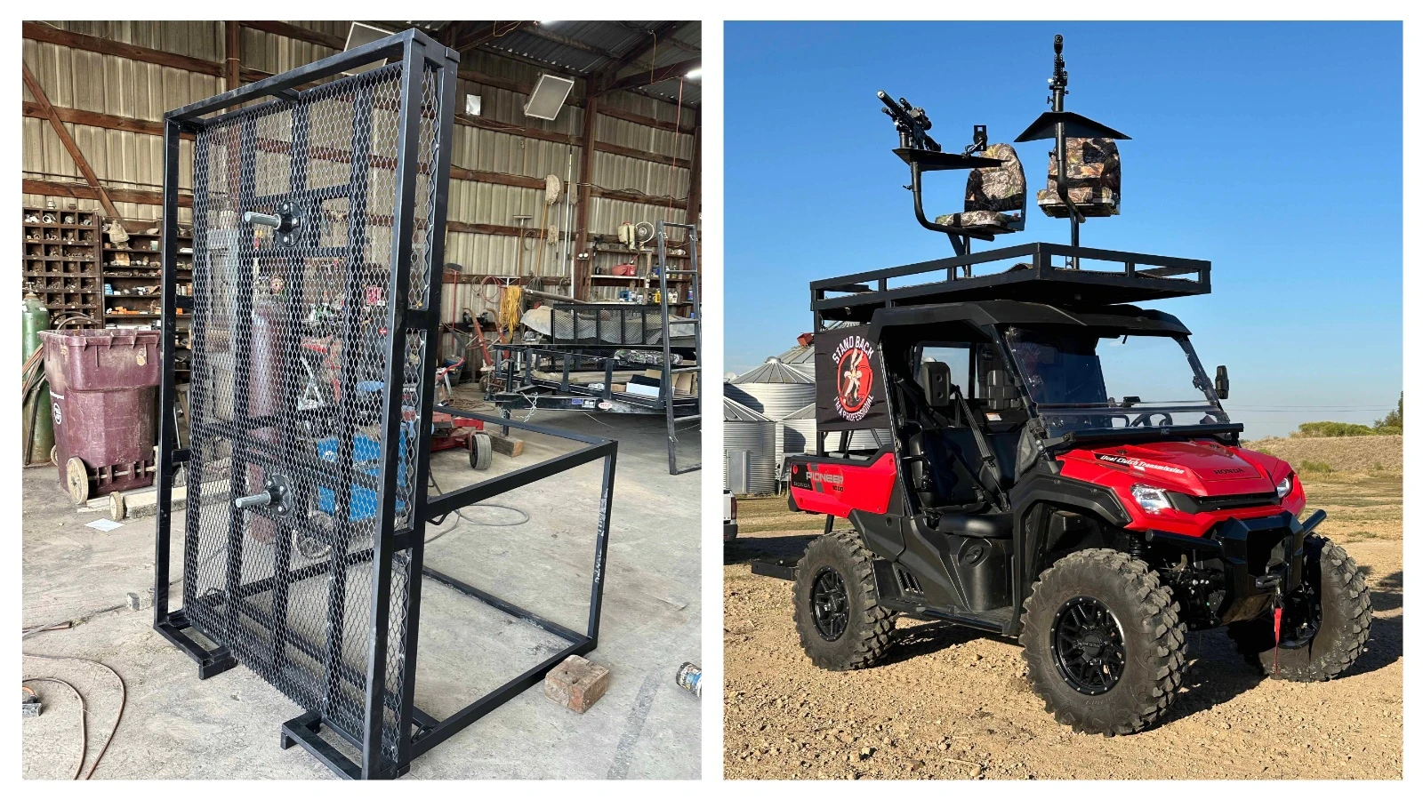Arkansas rice farmer Todd Gibson was fed up with beavers destroying his crops. So, he built a gun platform on top of his 2025 Honda Pioneer UTV to deal with them. Gibson is also handy at building things, like this base for a gun platform on his UTV. 