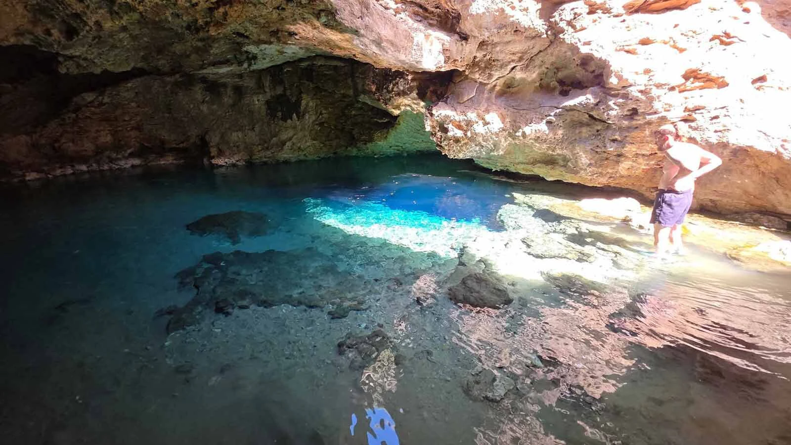 Warm Spring Geyser is a pool of brilliantly blue thermal water hidden in a cavern near Dubois, described by a frequent visitor as "like something you find down in the Caribbean.” The trick is getting there and whether to risk descending into it.
