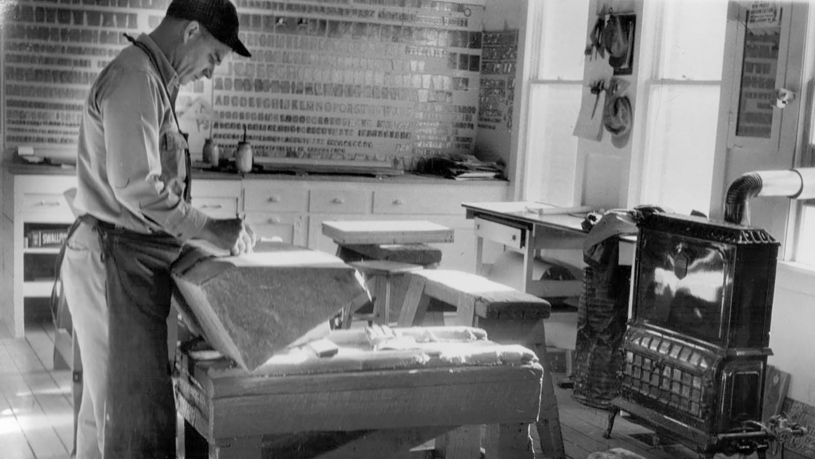 Warren “Bud” Wittstruck was an artist who drew designs that were then transferred to stone for headstones and other monuments for the Wyoming Monument company in Cheyenne.