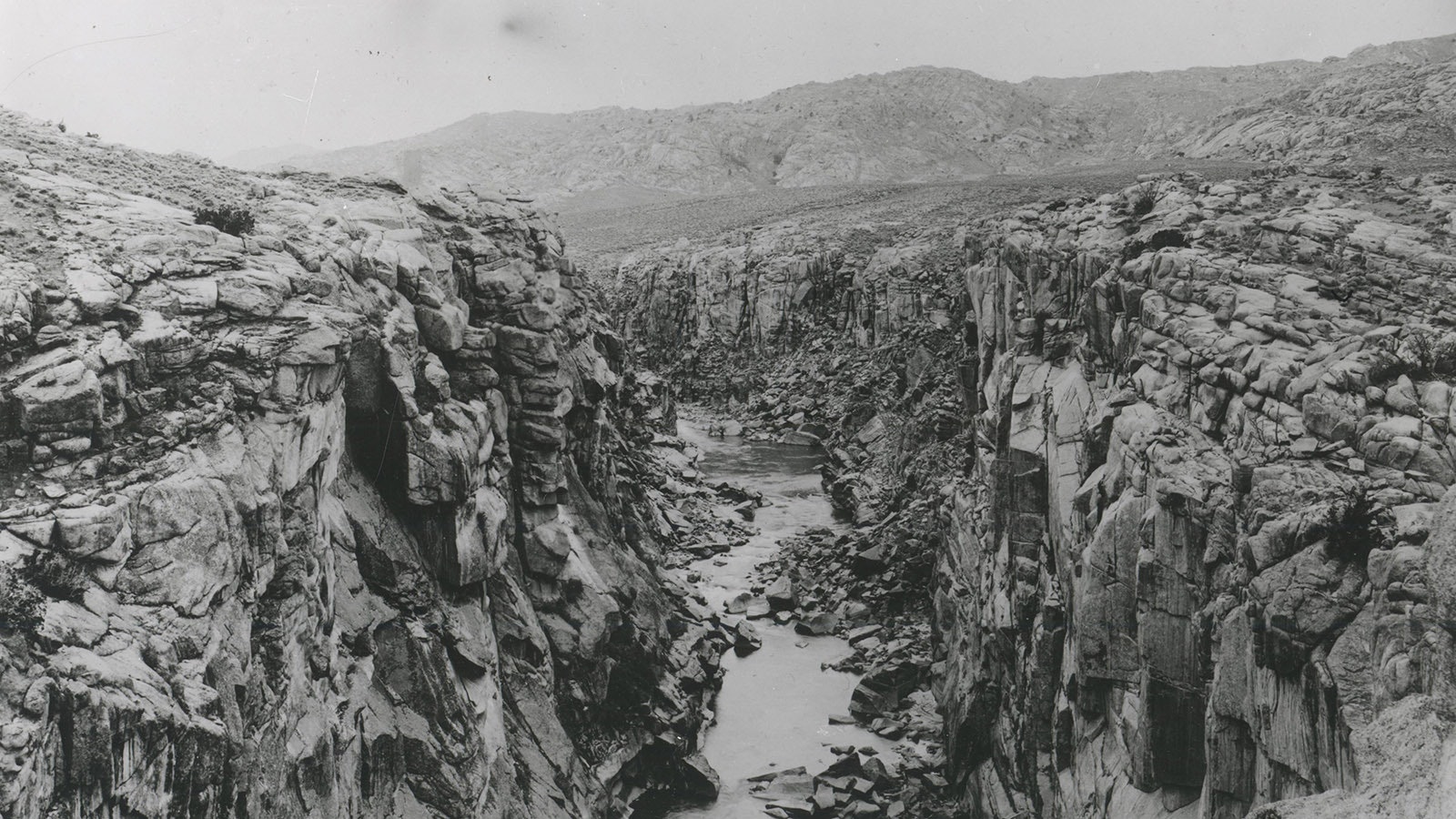 The North Platte River just below the site for the Pathfinder Dam in 1904.