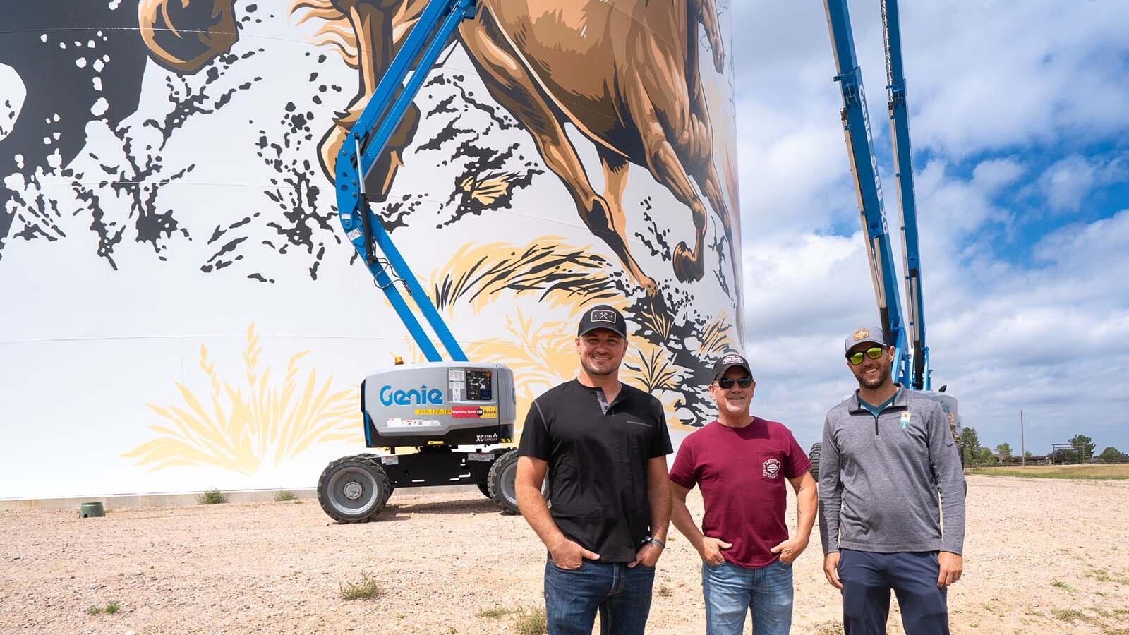 Jordan Dean, from left, Greg Martinsen of Wyoming Rents, and CHP Paint Co. owner Eric McDonald.