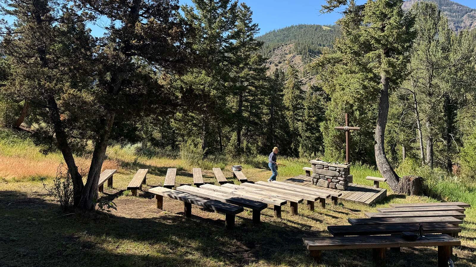 The Wayfarer’s Chapel is a sacred spot to worship on the Shoshone National Forest between Cody and Yellowstone. It’s also one of the only chapels where your Sunday Best should be supplemented with a bear-spray holster.