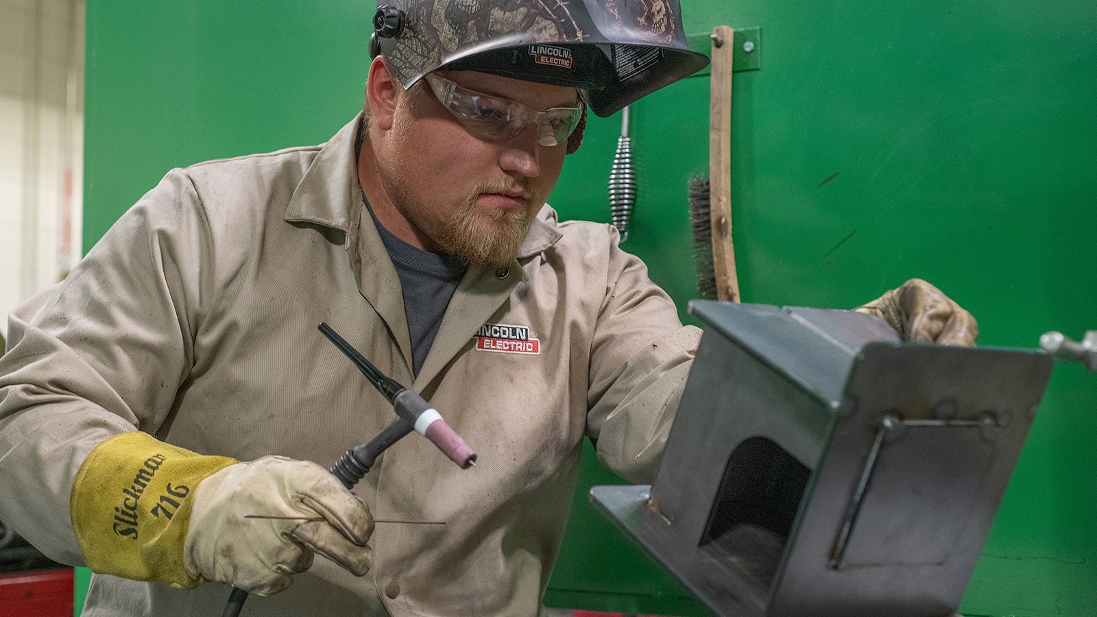 Eastern Wyoming College welding student Dayton Tillman can expect to earn six figures when he graduates because he has a highly coveted skill in a profession that has a huge shortage of people.
