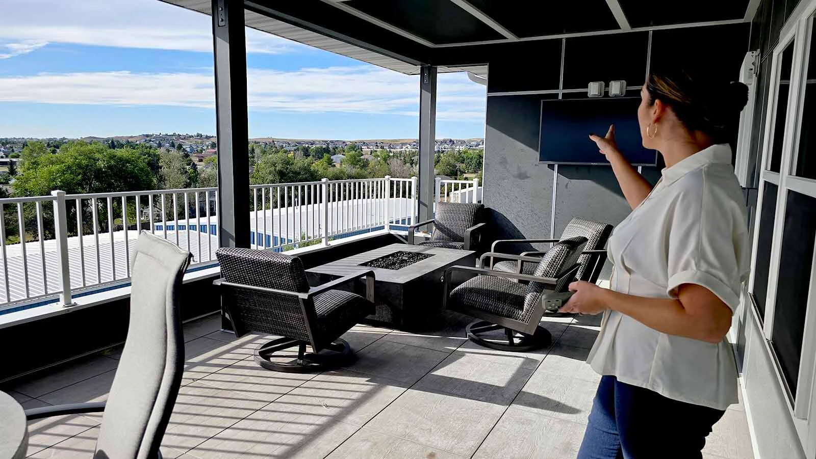 The sky deck at The Aire looks out over the city of Cheyenne and is property manager Alana Skorupski's favorite place.