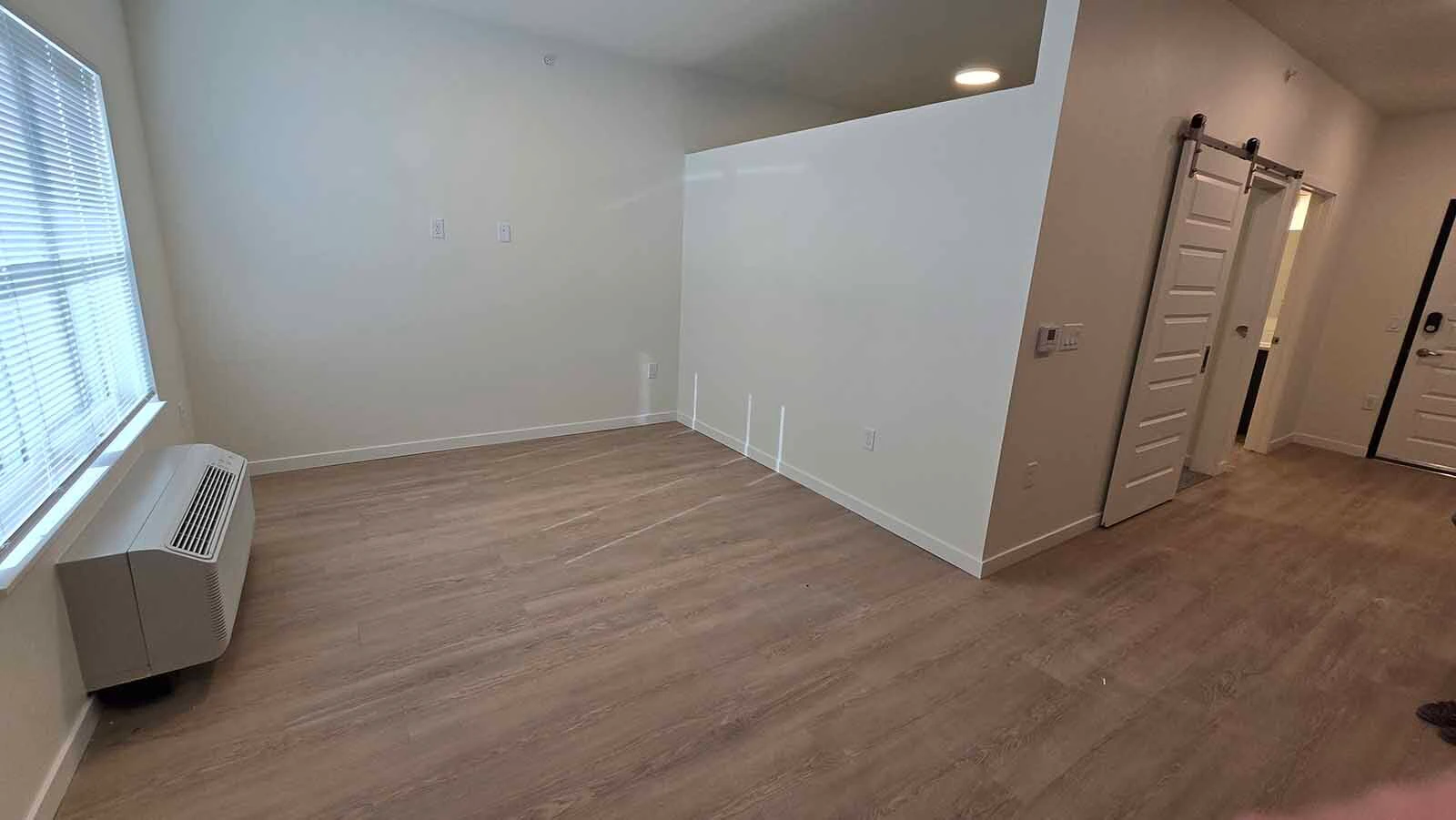 Inside the 555-square-foot studio apartment for rent at The Aire.