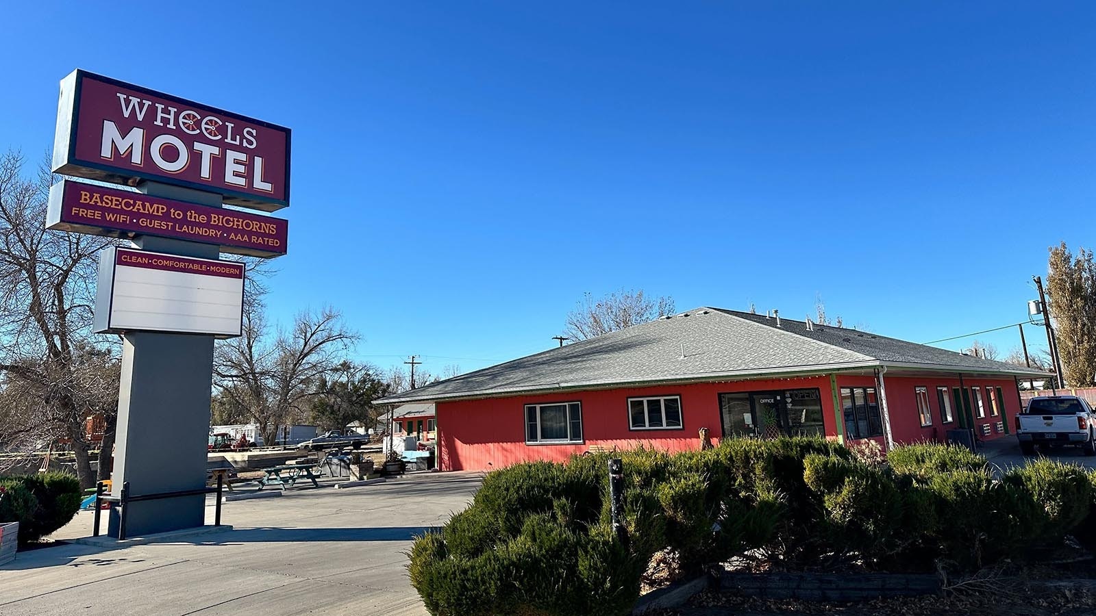 The new-look Wheels Motel in Greybull, Wyoming.