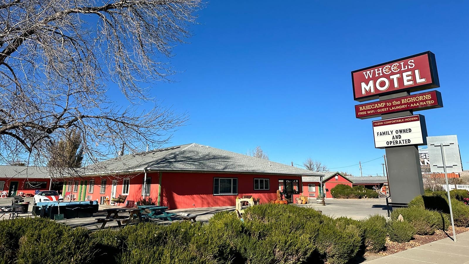 The new-look Wheels Motel in Greybull, Wyoming.